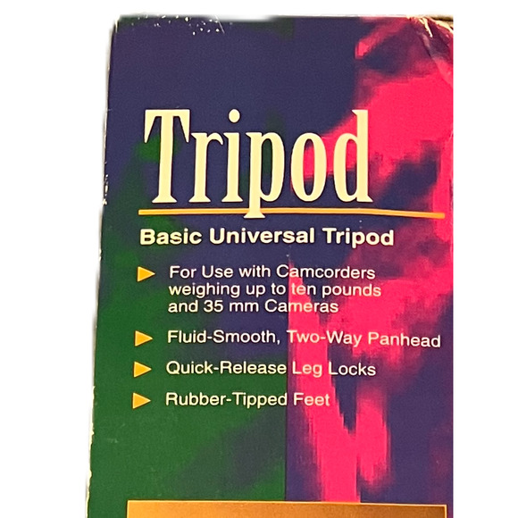 Magnavox Tripod Universal Two Way Panhead 4 Way Movement Rubber Tipped Feet - Picture 8 of 10